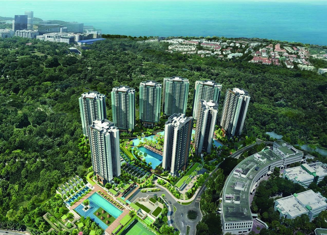 Aerial view of the nine towers (artist’s impression)
