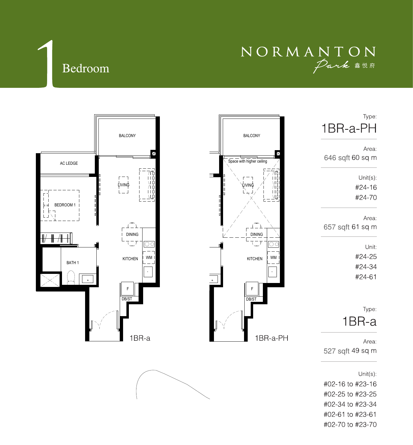 1-Bedroom layouts