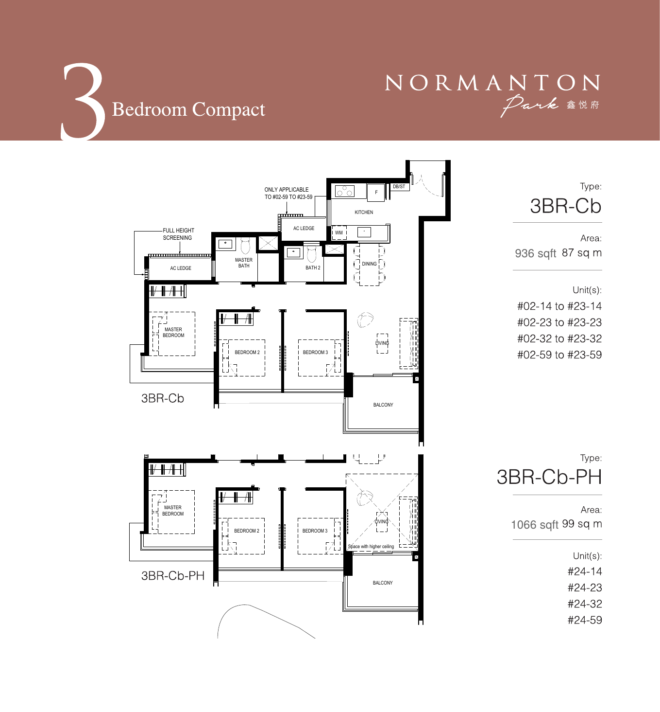 3-Bedroom Compact layouts
