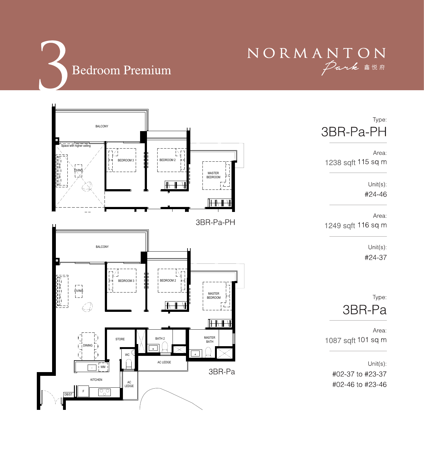 3-Bedroom Premium layouts