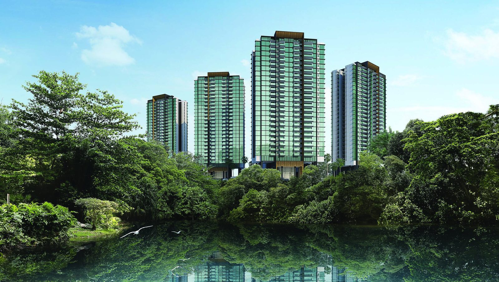 Towers among the greenery (artist’s impression)